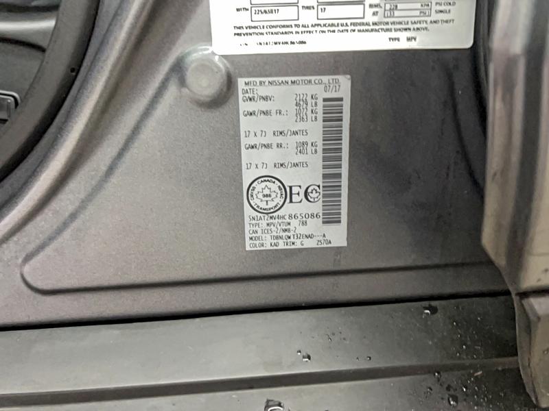 2017 NISSAN ROGUE SV #3302734053