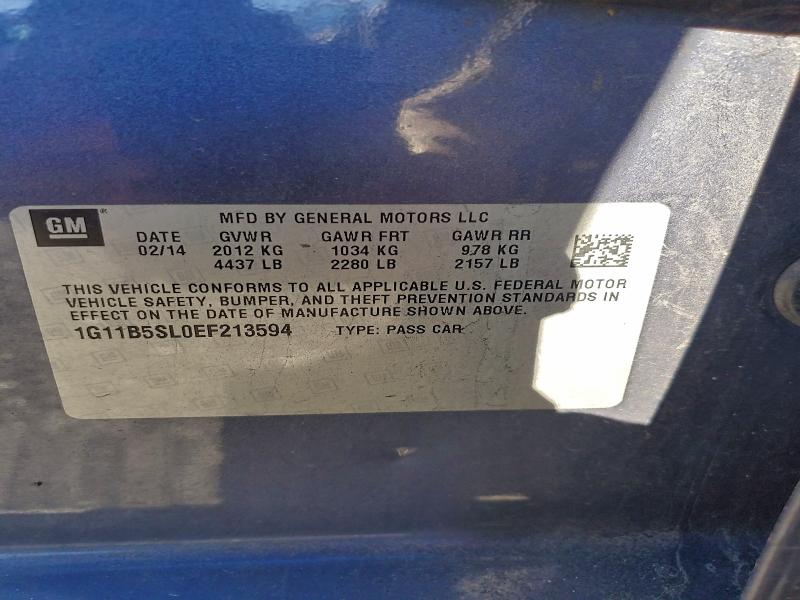 2014 CHEVROLET MALIBU LS #3301604625