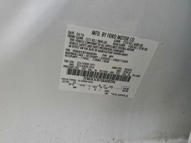 2016 FORD FLEX SEL #3309648937