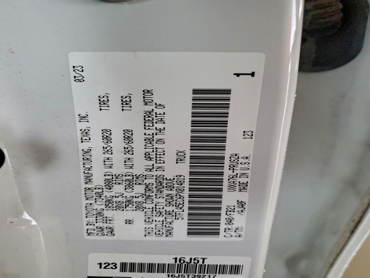 Lot #3311451239 2023 TOYOTA TUNDRA CRE