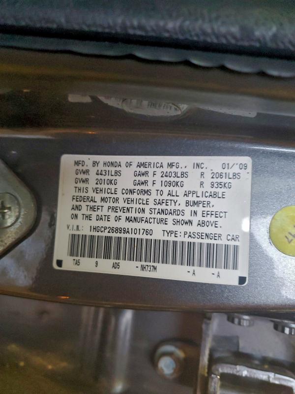 2009 HONDA ACCORD EXL #3303993731