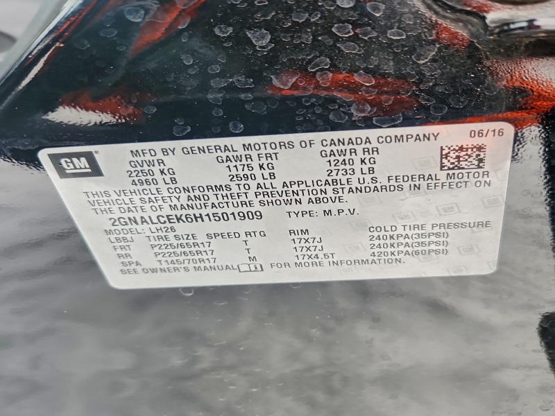 2017 CHEVROLET EQUINOX LT #3306570129