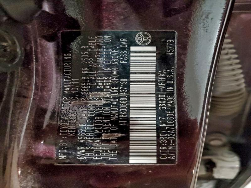 2011 TOYOTA AVALON BAS #3303705039