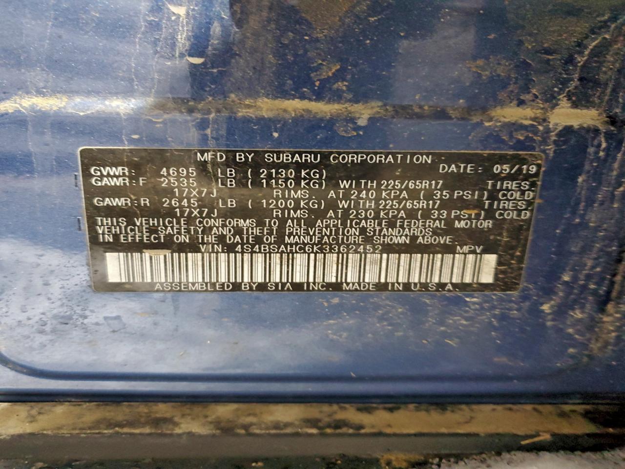 SUBARU OUTBACK 2.5I PREMIUM