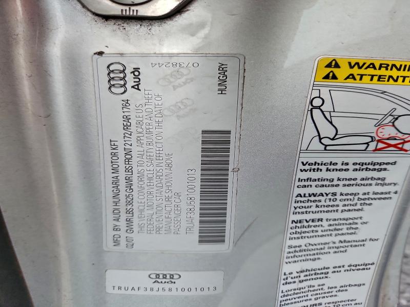 2008 AUDI TT 2.0T #3304502442