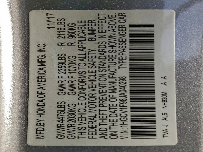 2018 HONDA ACCORD TOU #3304575446