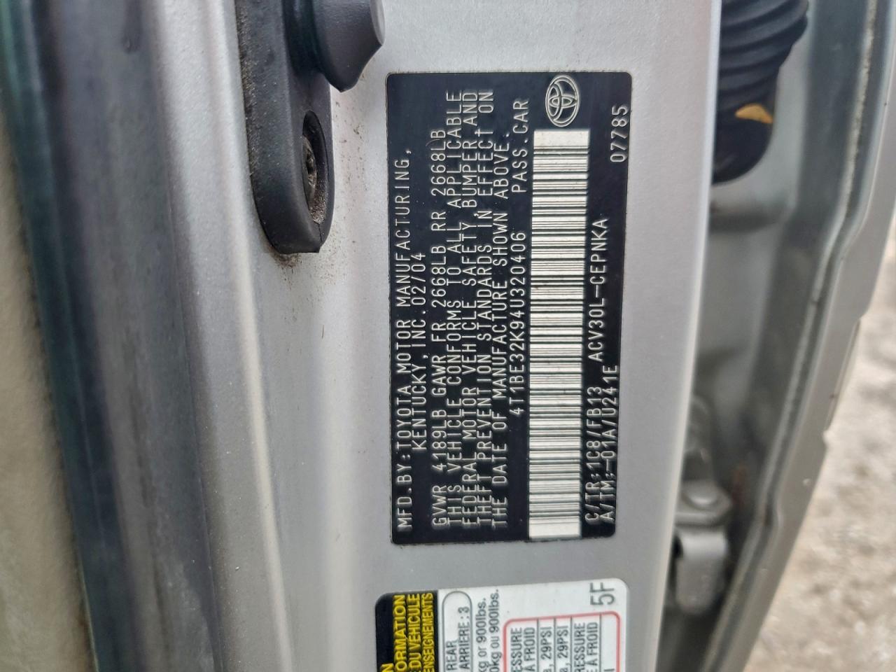 Lot #3302757357 2004 TOYOTA CAMRY LE