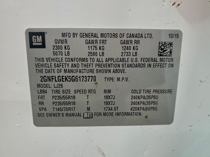 2016 CHEVROLET EQUINOX LT #3304793324