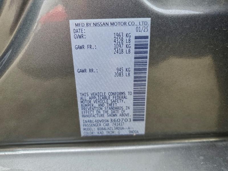 2025 NISSAN ALTIMA SV #3305582171
