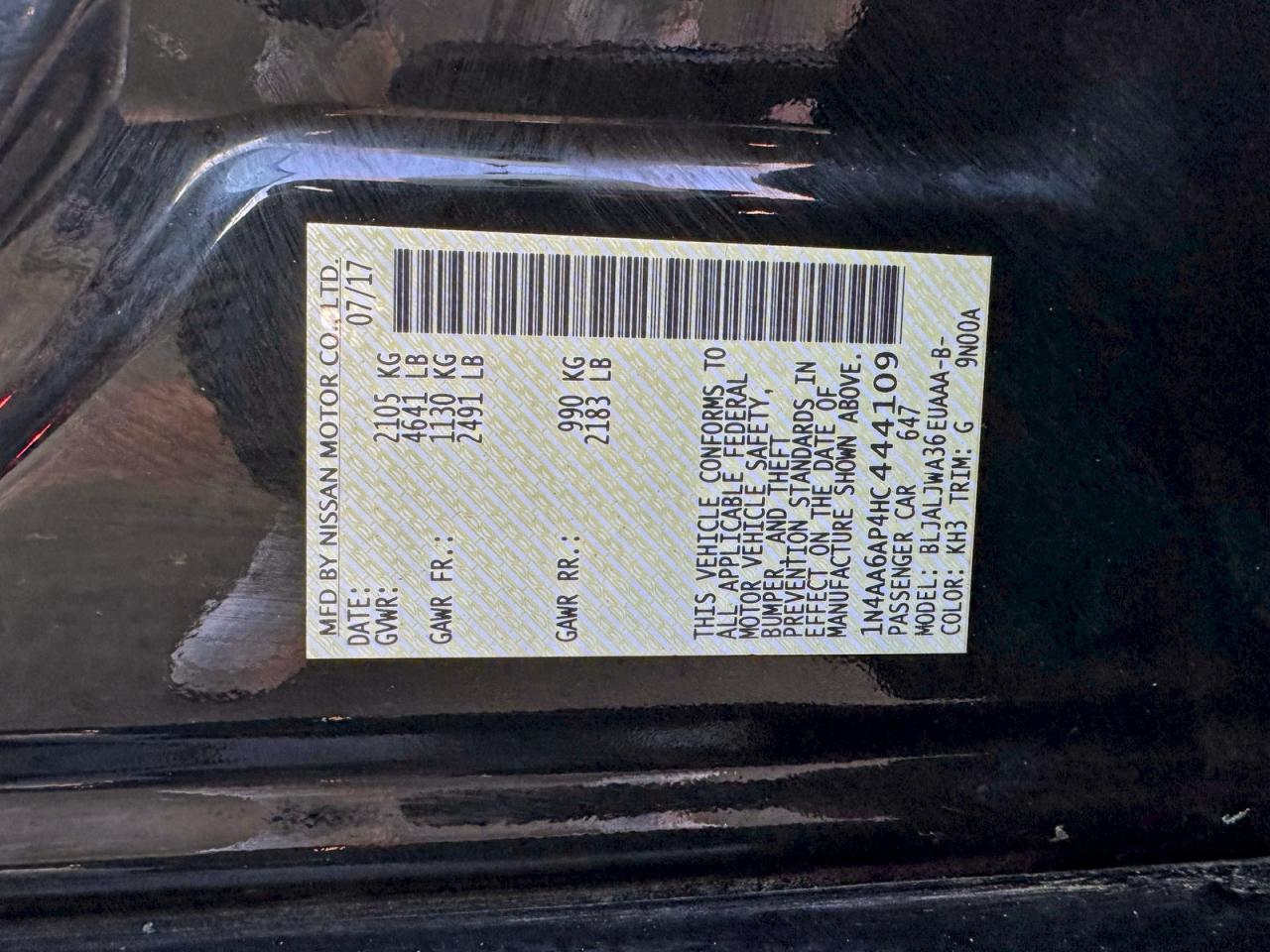 Lot #3305011973 2017 NISSAN MAXIMA 3.5