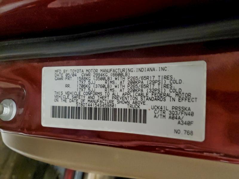 2004 TOYOTA TUNDRA DOU #3309612572