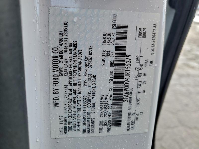 2018 FORD FUSION TIT #3301776357