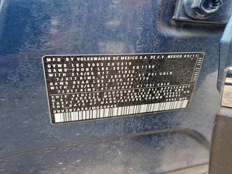 2018 VOLKSWAGEN TIGUAN SE #3310439322