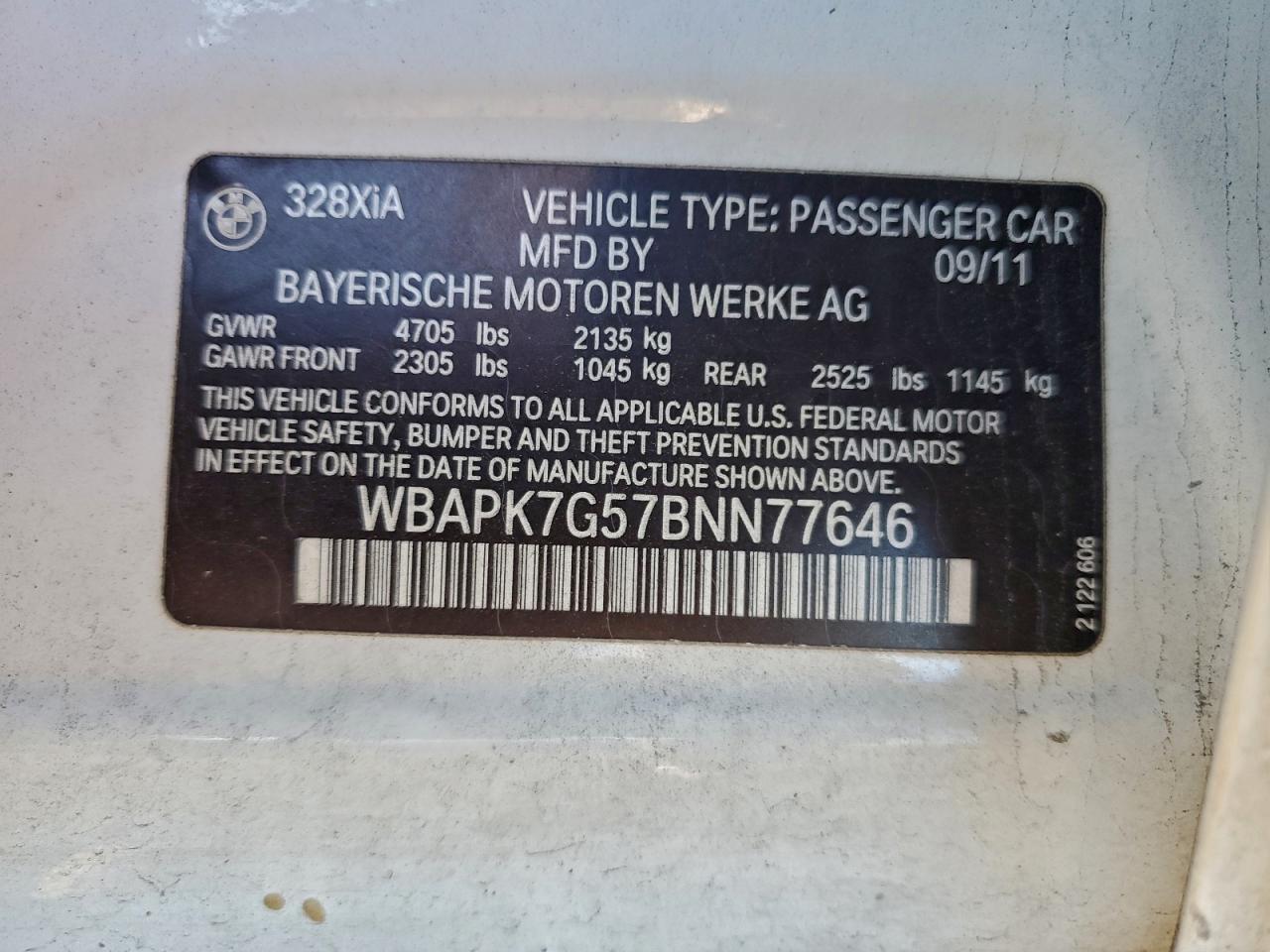 Lot #3311453255 2011 BMW 328 XI