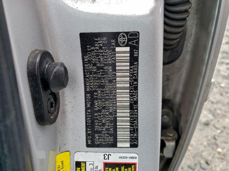 2011 TOYOTA COROLLA BA #3312616213