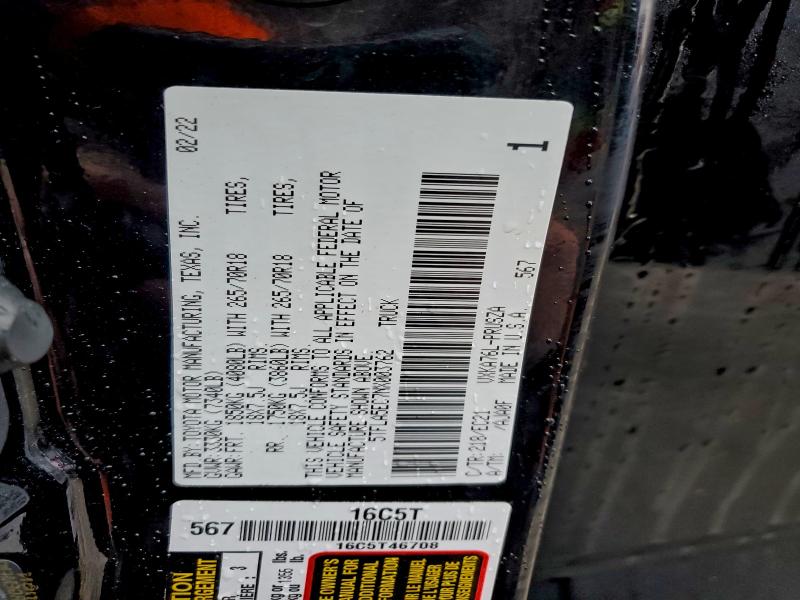 2022 TOYOTA TUNDRA CRE #3308559544