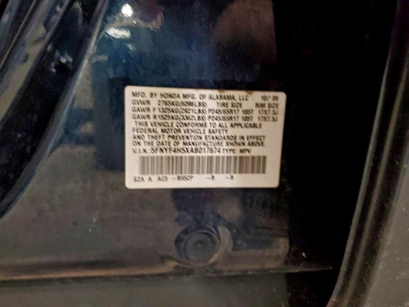 2010 HONDA PILOT EXL #3318883927