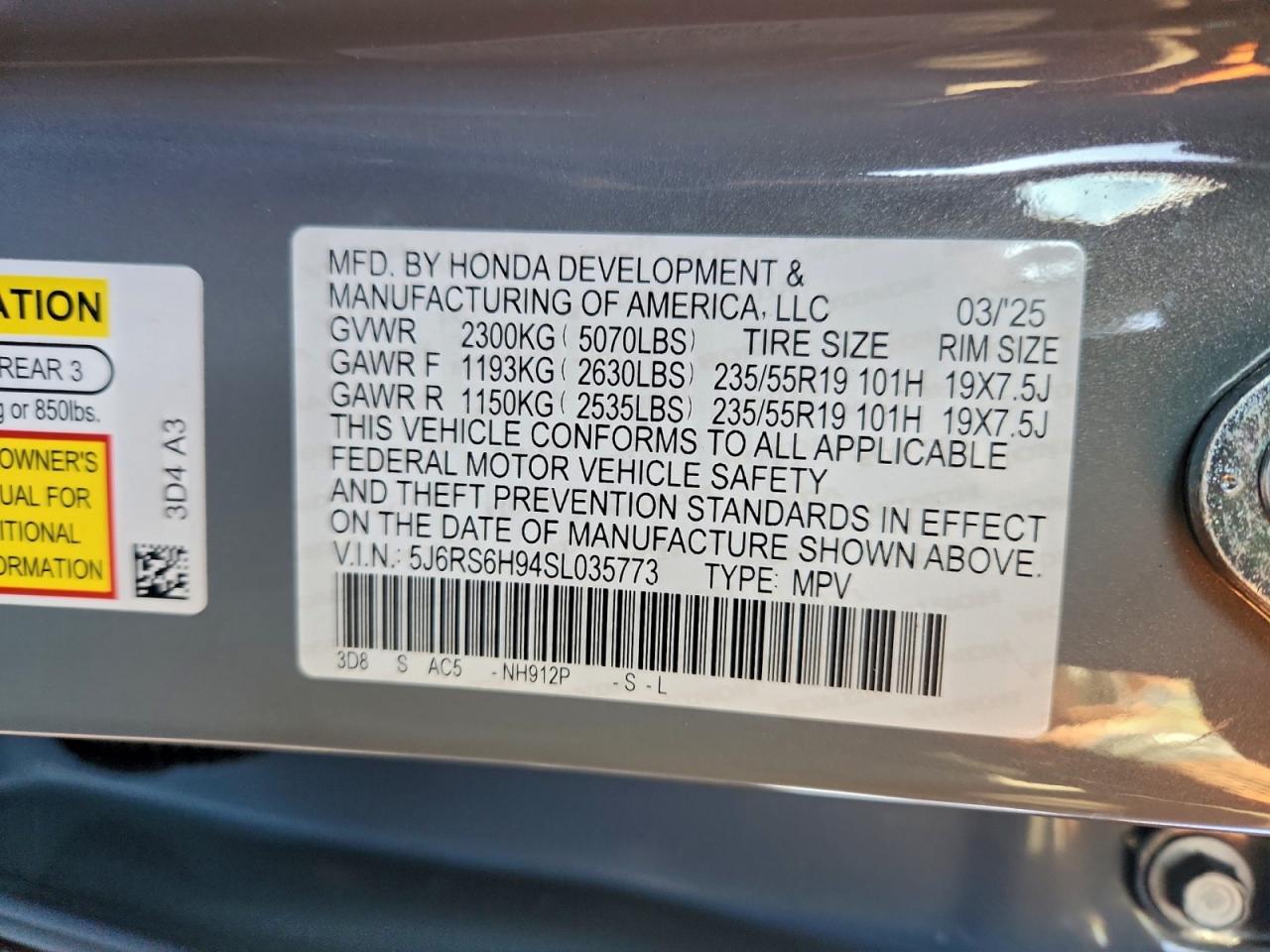 Lot #3312424611 2025 HONDA CR-V SPORT