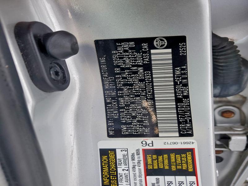 2013 TOYOTA CAMRY L #3316736411