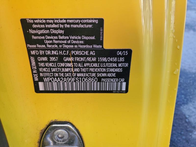 2015 PORSCHE 911 CARRER #3309531567