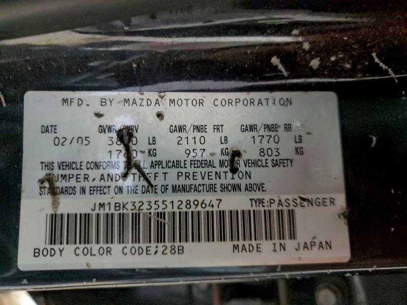 2005 MAZDA 3 S #3301962481