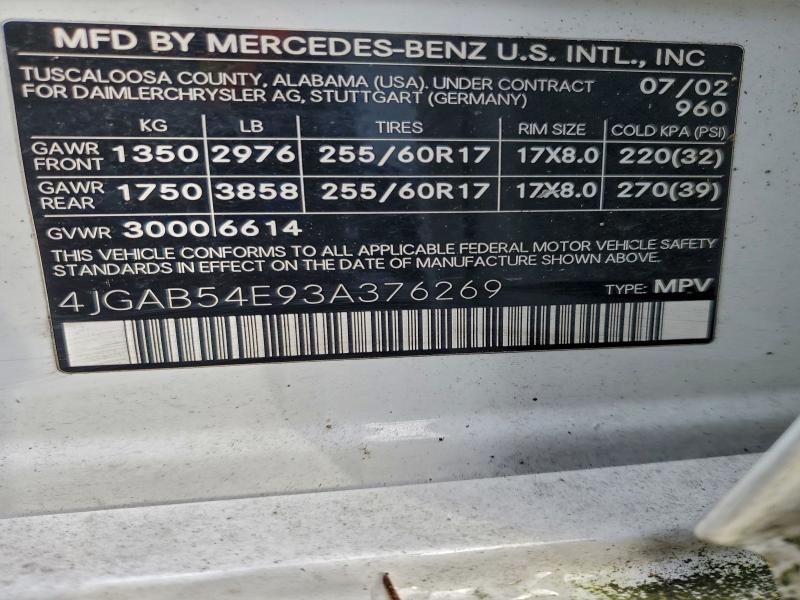 2003 MERCEDES-BENZ ML 320 #3301923448