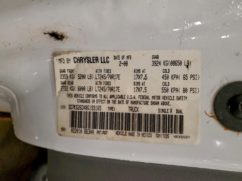 2008 DODGE RAM 2500 S #3303593931