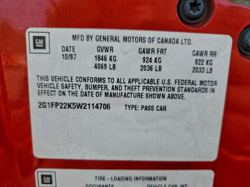 1998 CHEVROLET CAMARO #3311622316