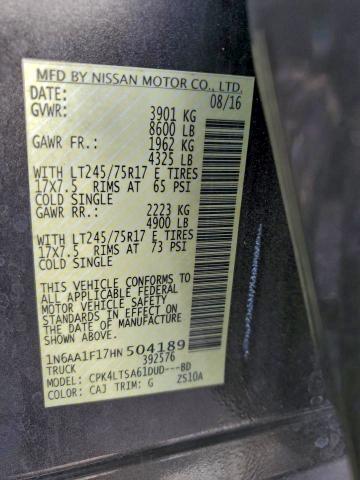 2017 NISSAN TITAN XD S #3310326071