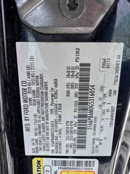 2016 FORD MUSTANG #3316736421