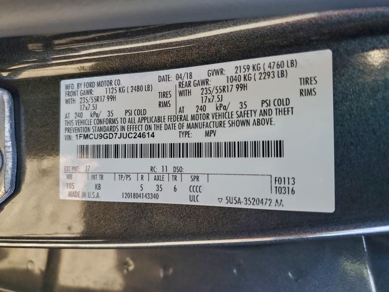 2018 FORD ESCAPE SE #3301682645