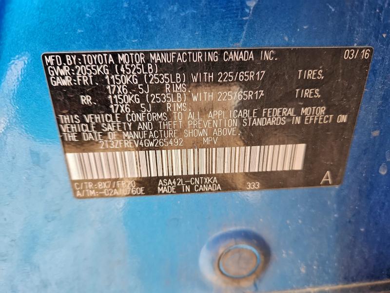 2016 TOYOTA RAV4 LE #3304626943