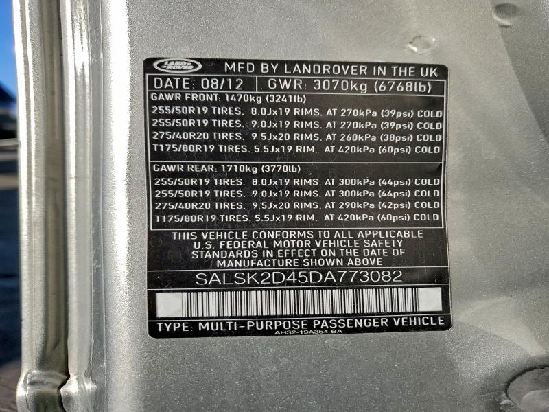 2013 LAND ROVER RANGE ROVE #3318116385