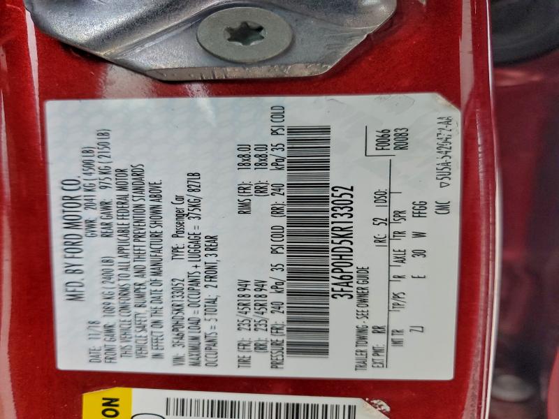 2019 FORD FUSION SE #3304729942