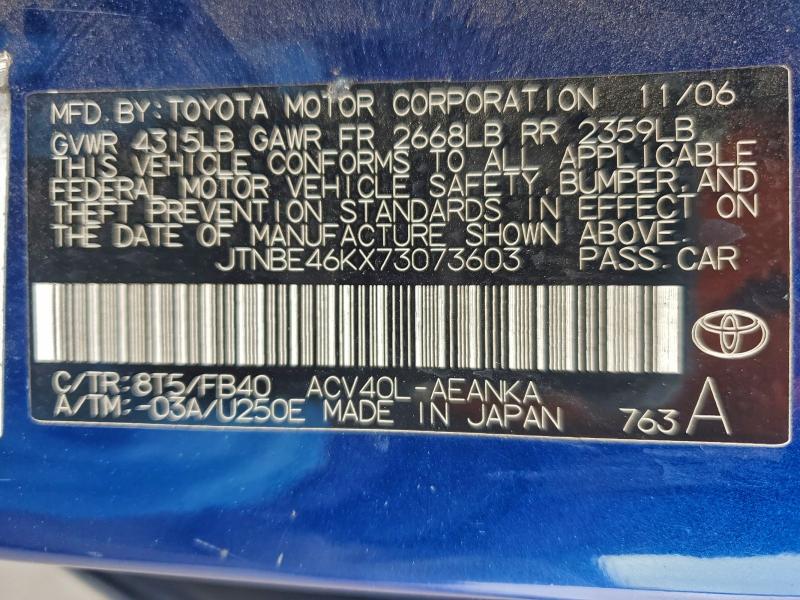 2007 TOYOTA CAMRY CE #3317685205