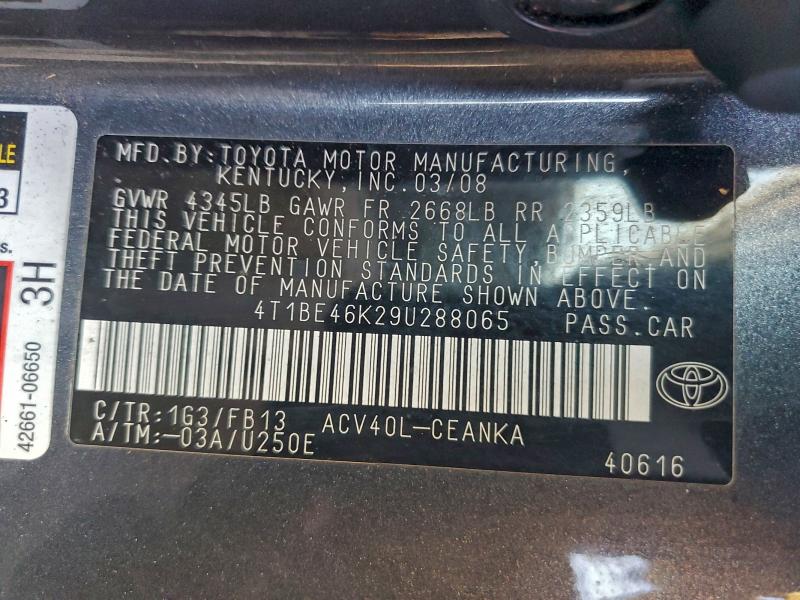 2009 TOYOTA CAMRY BASE #3317864918