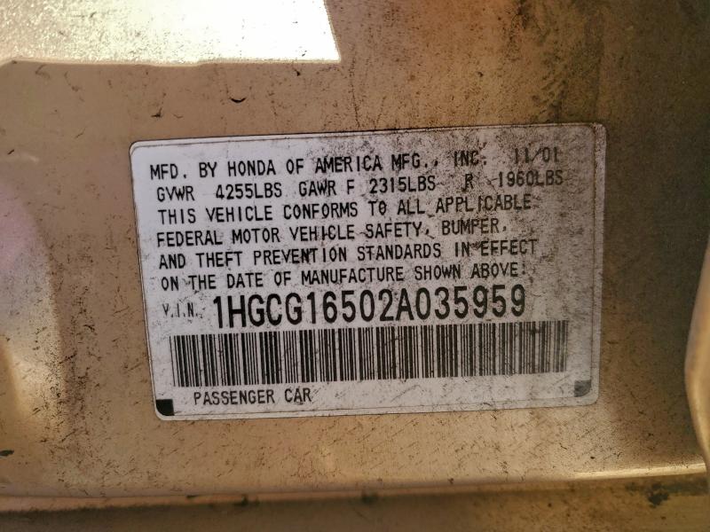 2002 HONDA ACCORD EX #3308377343