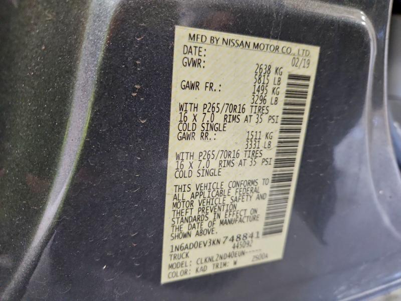 2019 NISSAN FRONTIER S #3301820424