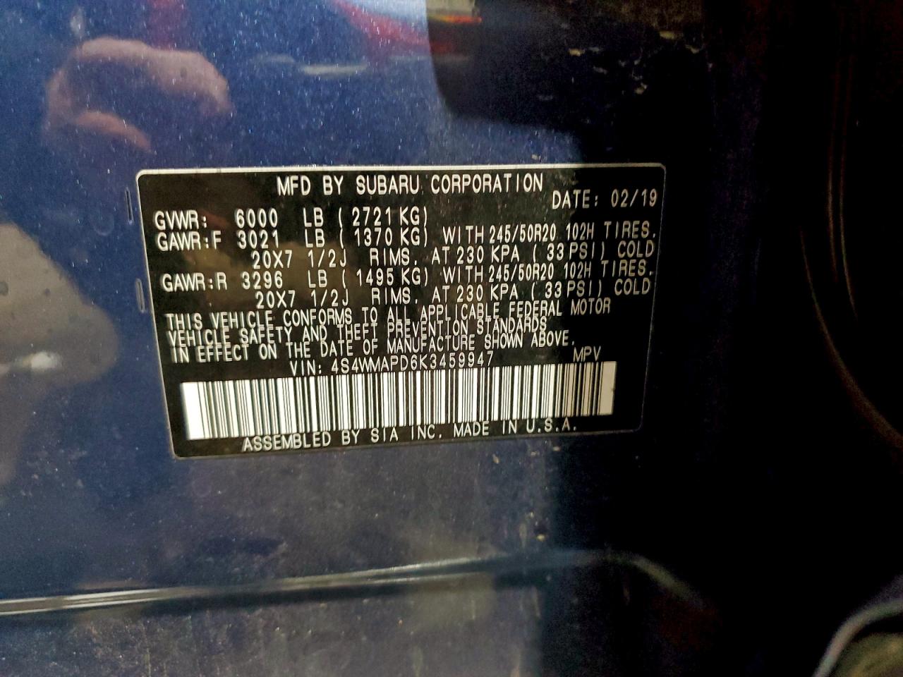 SUBARU ASCENT LIMITED