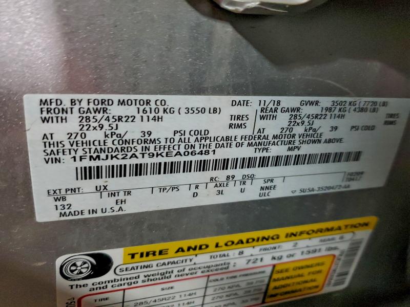 2019 FORD EXPEDITION #3309392991