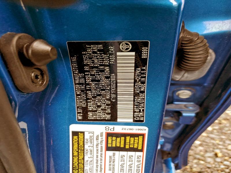 2016 TOYOTA CAMRY LE #3312616217