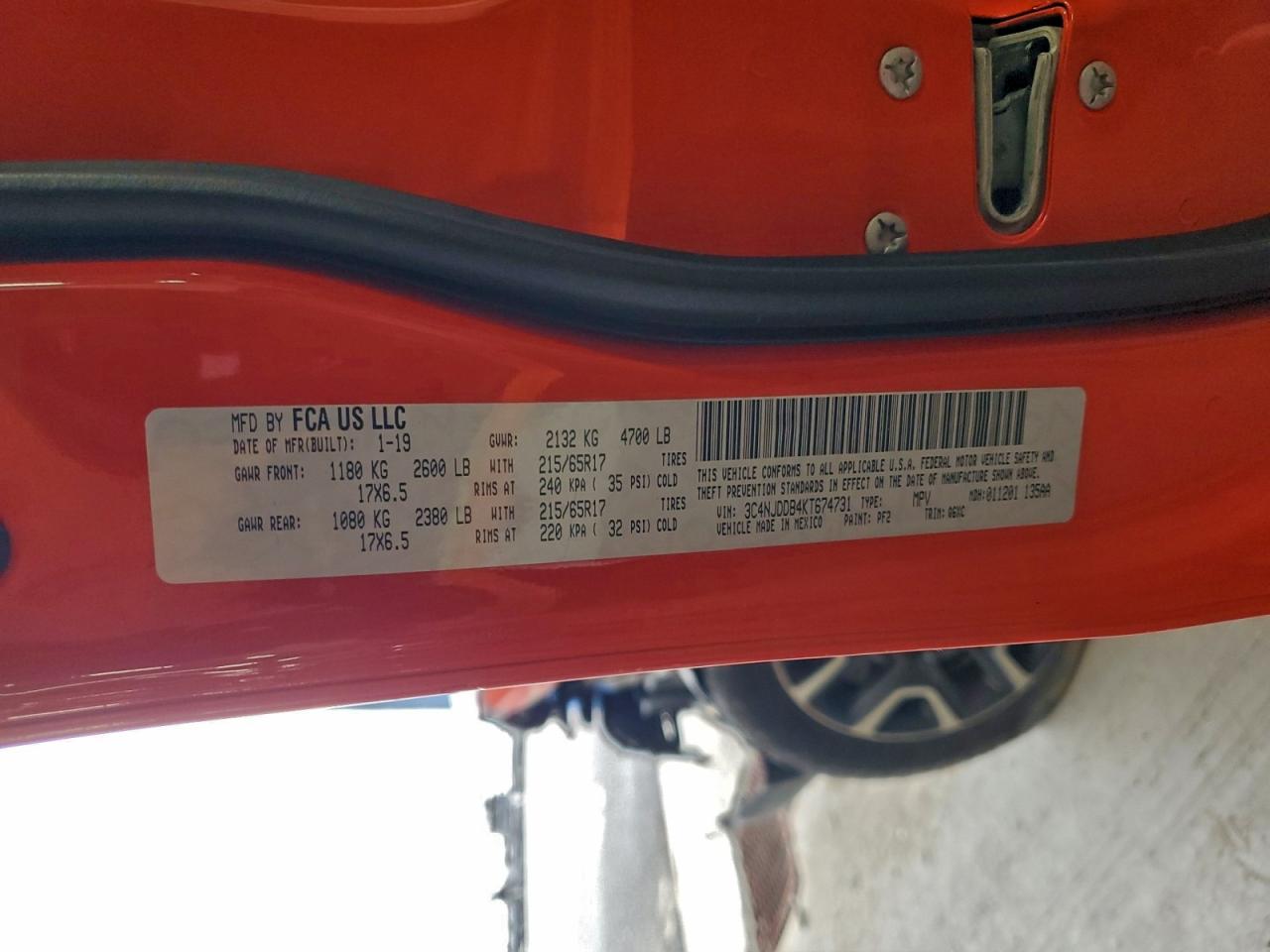 Lot #3309543564 2019 JEEP COMPASS TR