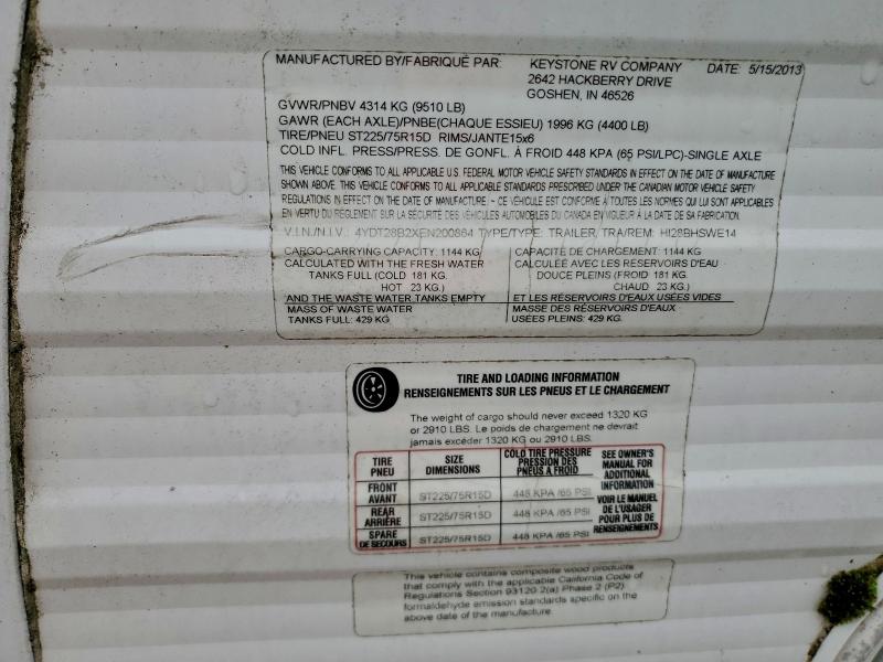 2014 HORNET 28BHS #3316748401