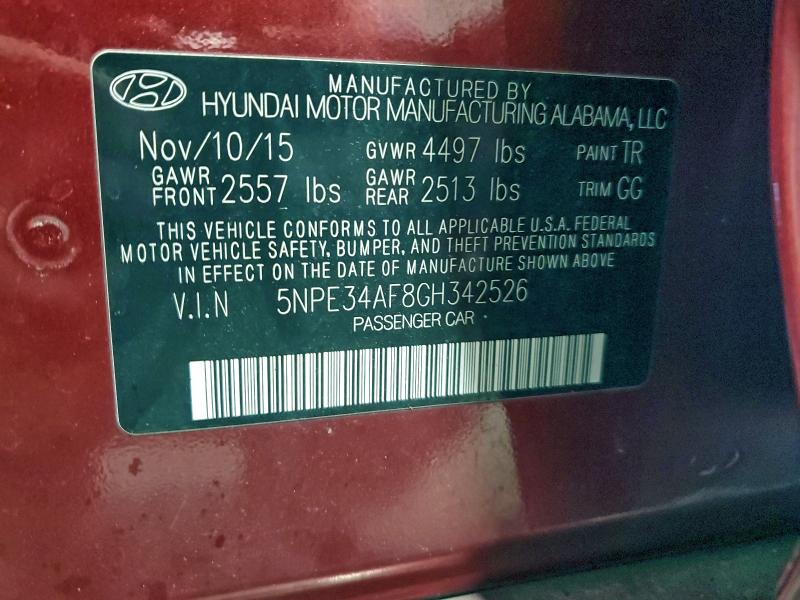 2016 HYUNDAI SONATA SPO #3303644931