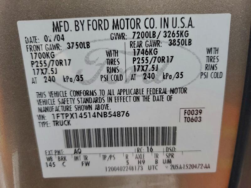 2004 FORD F150 #3316920134