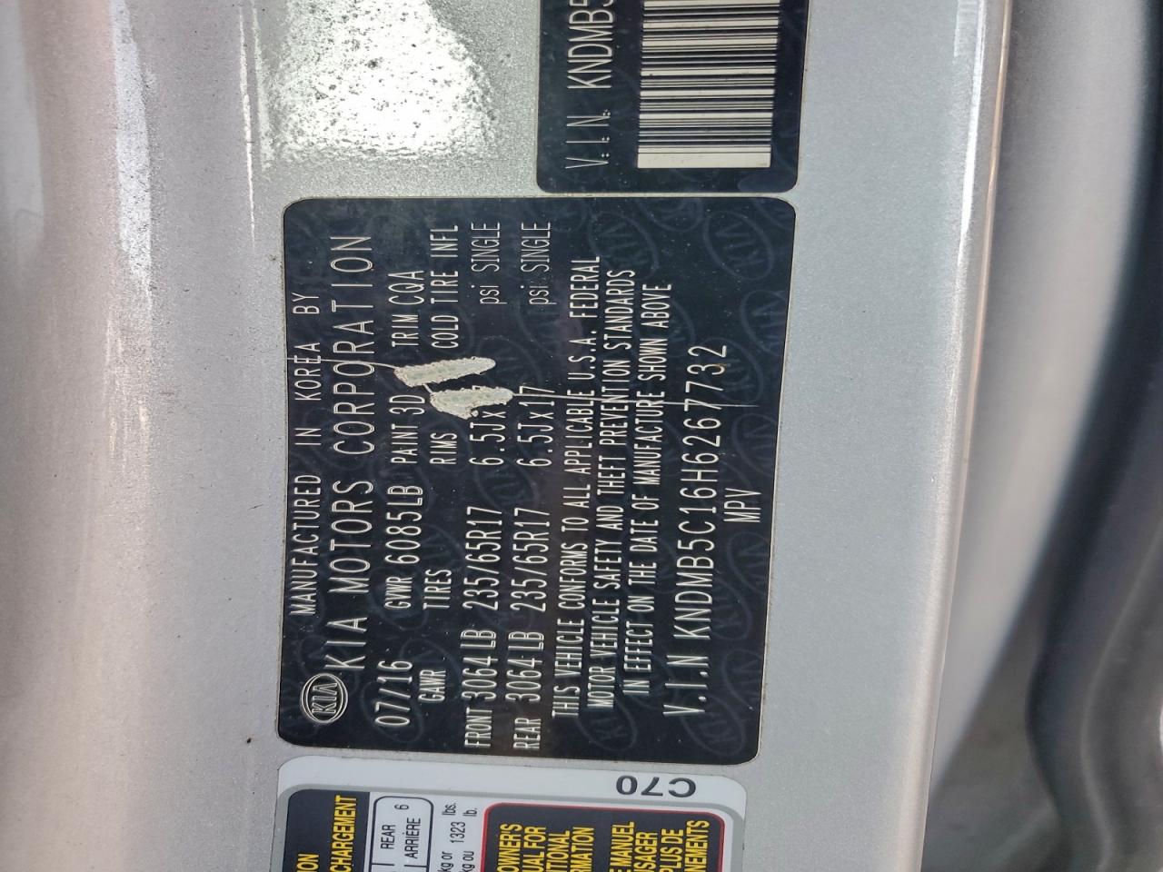 Lot #3316843697 2017 KIA SEDONA LX