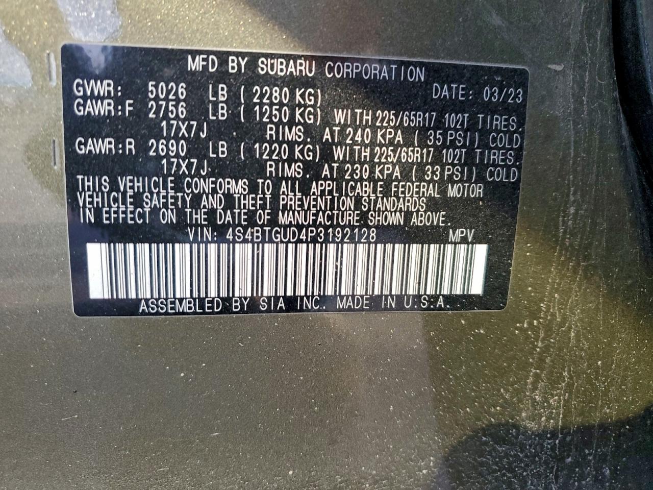 SUBARU OUTBACK WILDERNESS