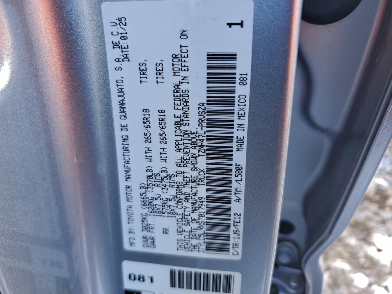 Lot #3316716474 2025 TOYOTA TACOMA DOU