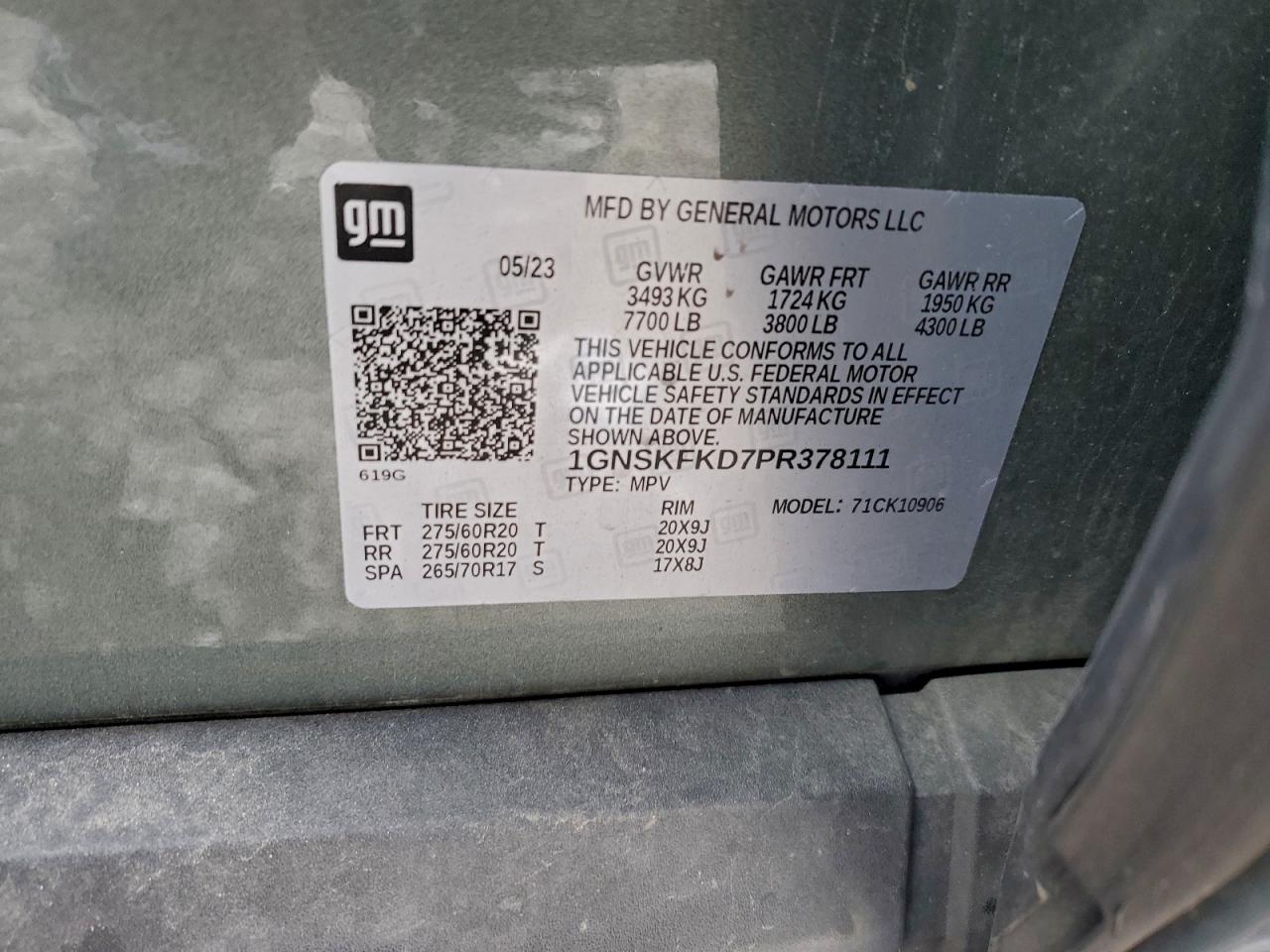 Lot #3316718412 2023 CHEVROLET SUBURBAN K