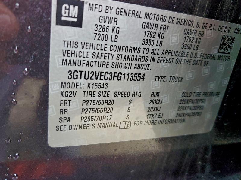 2015 GMC SIERRA K15 #3308466299